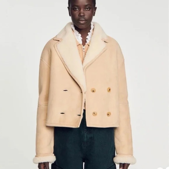 Thea double-breasted shearling jacket - Picture 2 of 7